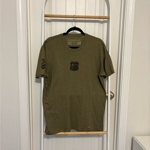Army Green Dangerous But Good Brand Tee